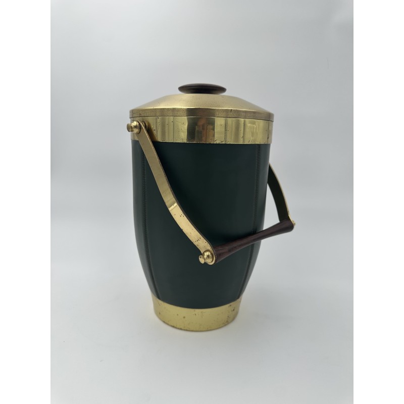 Ice Bucket Sheathed in Green Leather and | Maison Barrois