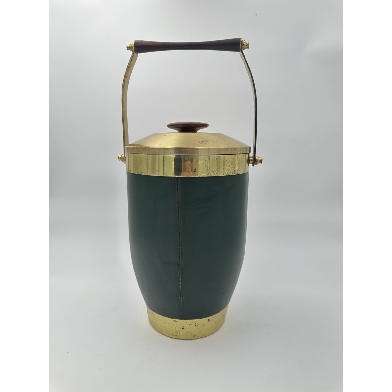Ice Bucket Sheathed in Green Leather and | Maison Barrois