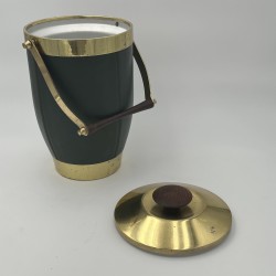 Ice Bucket Sheathed in Green Leather and | Maison Barrois