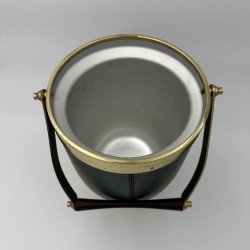 Ice Bucket Sheathed in Green Leather and | Maison Barrois