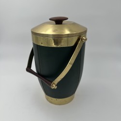 Ice Bucket Sheathed in Green Leather and | Maison Barrois