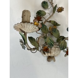 Appliques au Panier Fleuri en Tôle Peinte | Maison Barrois