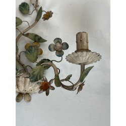 Appliques au Panier Fleuri en Tôle Peinte | Maison Barrois