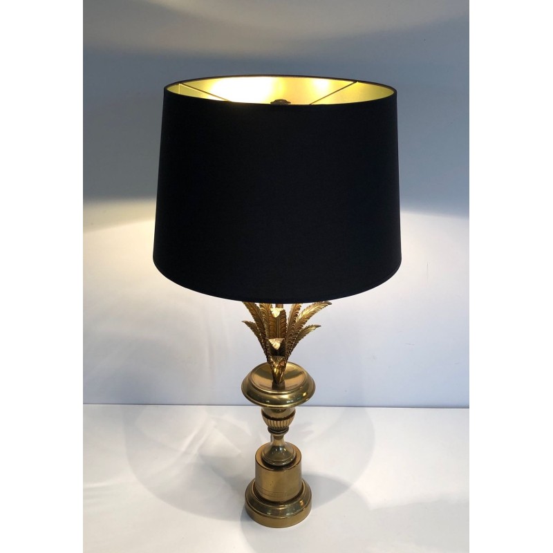Lampe Palmier en Laiton, Style Néoclassique, dans le Goût de Maison Charles, vers 1970