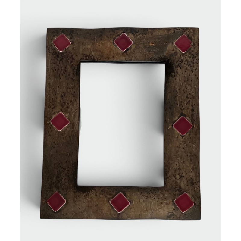 Mirror with Bronze Enamelled Ceramic Frame | Maison Barrois