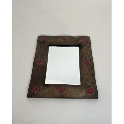 Mirror with Bronze Enamelled Ceramic Frame | Maison Barrois