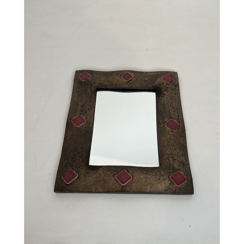 Mirror with Bronze Enamelled Ceramic Frame | Maison Barrois