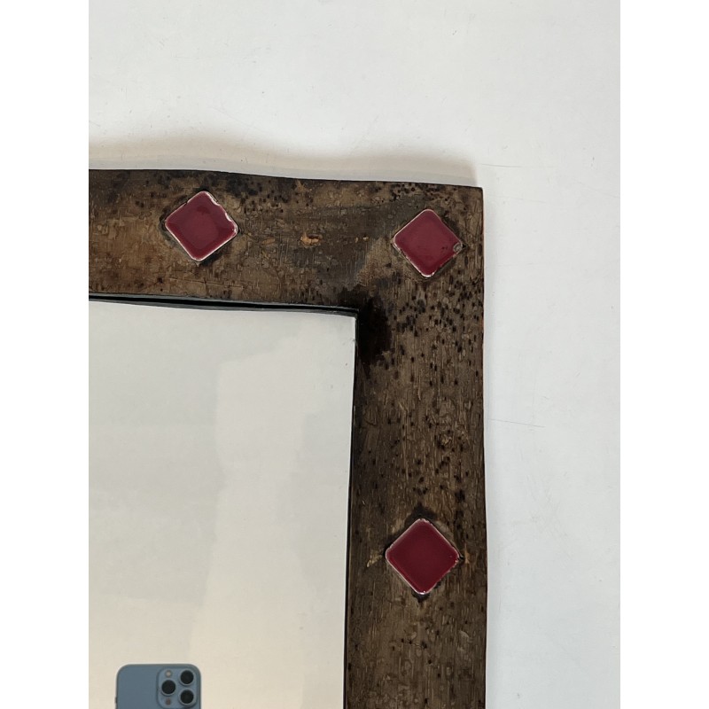 Mirror with Bronze Enamelled Ceramic Frame | Maison Barrois