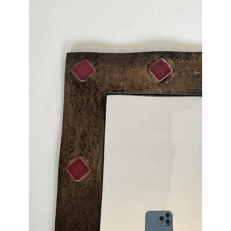 Mirror with Bronze Enamelled Ceramic Frame | Maison Barrois