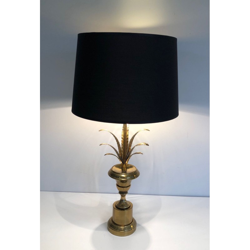 Lampe Palmier en Laiton, Style Néoclassique, dans le Goût de Maison Charles, vers 1970