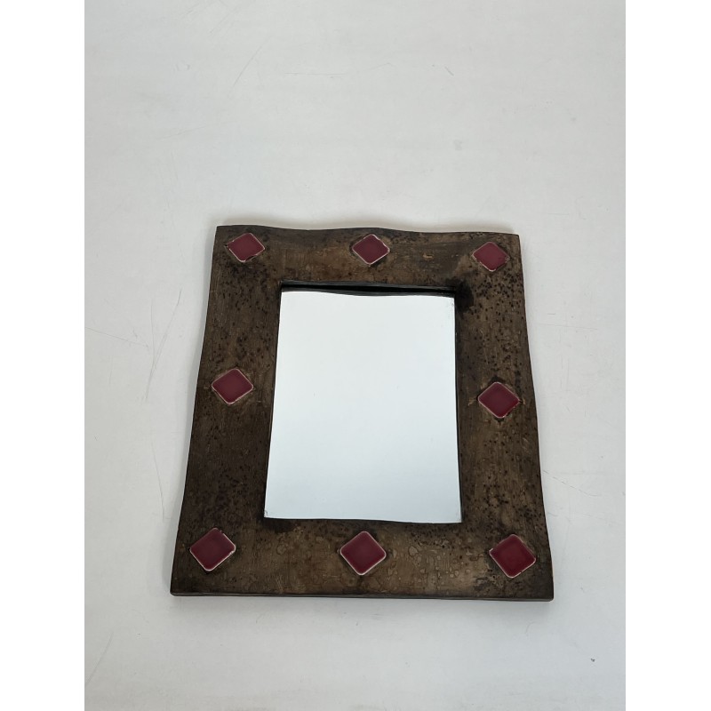 Mirror with Bronze Enamelled Ceramic Frame | Maison Barrois