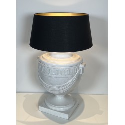 Large White Crackle-Glazed Ceramic Urn Lamp | Maison Barrois