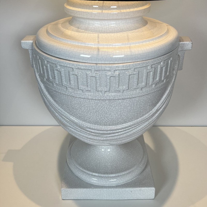 Grande Lampe Urne en Céramique Craquelée | Maison Barrois