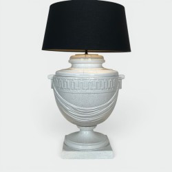 Large White Crackle-Glazed Ceramic Urn Lamp | Maison Barrois
