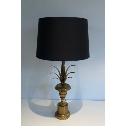 Lampe Palmier en Laiton, Style Néoclassique, dans le Goût de Maison Charles, vers 1970