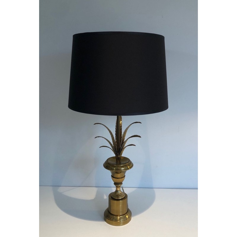 Lampe Palmier en Laiton, Style Néoclassique, dans le Goût de Maison Charles, vers 1970