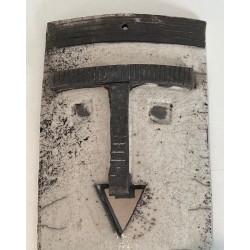 Wall Mask in Glazed Raku Ceramic in Black | Maison Barrois