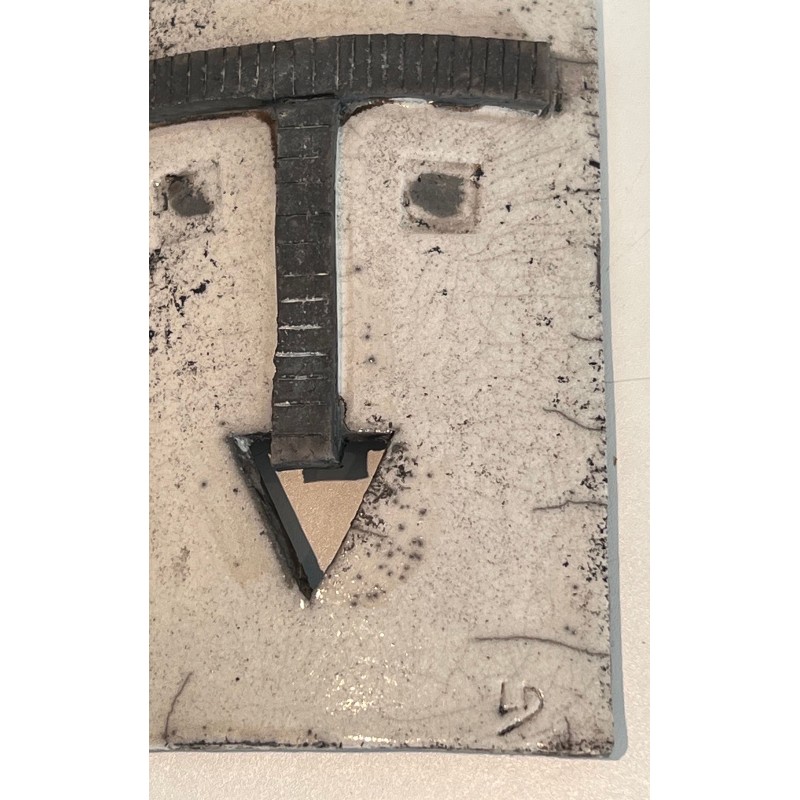 Wall Mask in Glazed Raku Ceramic in Black | Maison Barrois