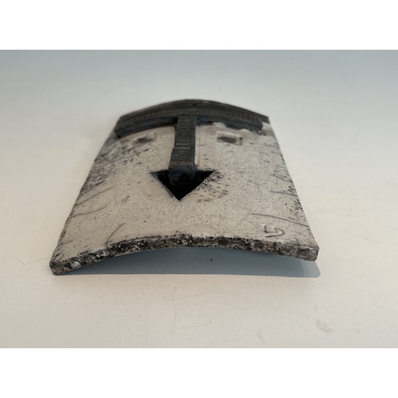 Wall Mask in Glazed Raku Ceramic in Black | Maison Barrois