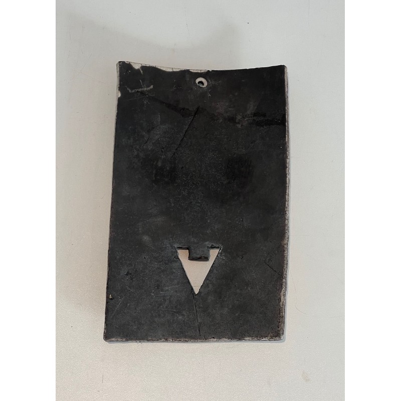 Wall Mask in Glazed Raku Ceramic in Black | Maison Barrois