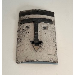 Wall Mask in Glazed Raku Ceramic in Black | Maison Barrois