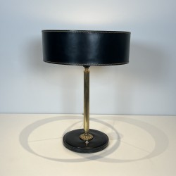Table Lamp in Black Saddle-Stitched | Maison Barrois