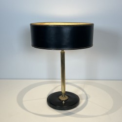 Table Lamp in Black Saddle-Stitched | Maison Barrois