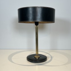 Table Lamp in Black Saddle-Stitched | Maison Barrois