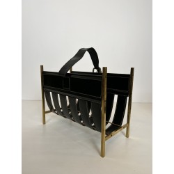 Magazine Rack in Black, Jacques Adnet | Maison Barrois