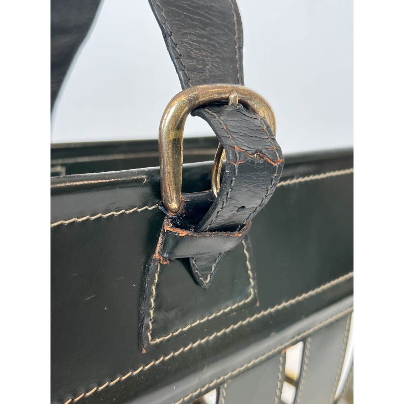 Porte-Revues en Cuir Noir, Jacques Adnet | Maison Barrois