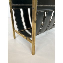 Magazine Rack in Black, Jacques Adnet | Maison Barrois