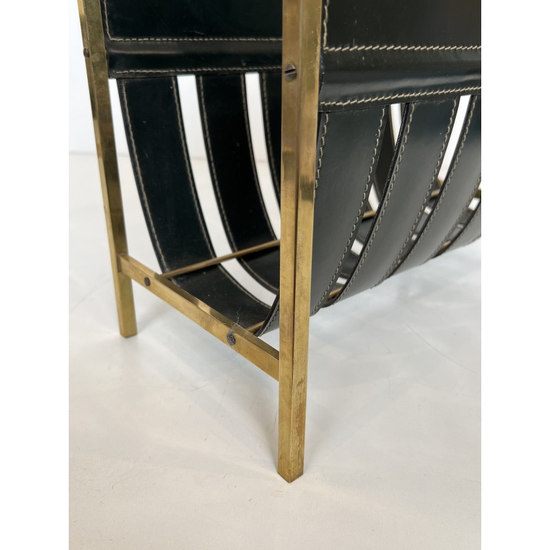Porte-Revues en Cuir Noir, Jacques Adnet | Maison Barrois
