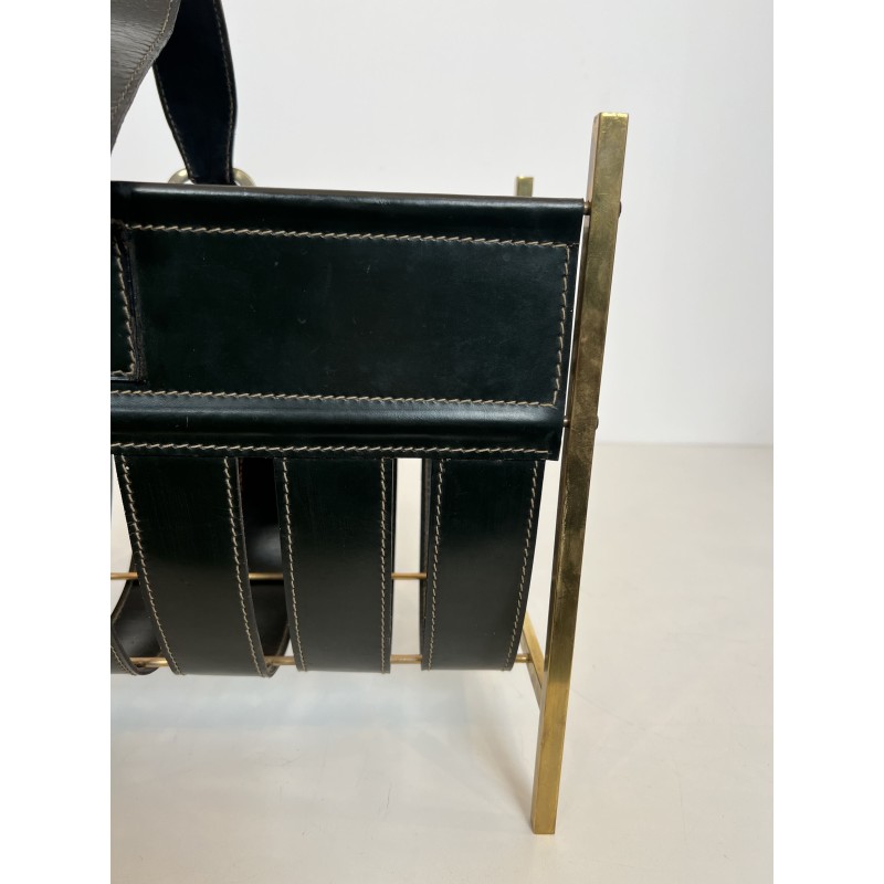 Magazine Rack in Black, Jacques Adnet | Maison Barrois