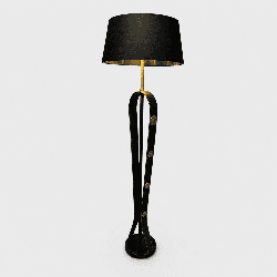 Lampadaire en Cuir Noir Piqué Sellier et | Maison Barrois