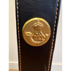 Lampadaire en Cuir Noir Piqué Sellier et | Maison Barrois