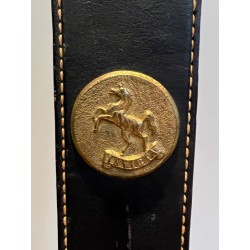 Lampadaire en Cuir Noir Piqué Sellier et | Maison Barrois