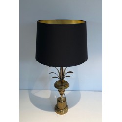 Lampe Palmier en Laiton, Style Néoclassique, dans le Goût de Maison Charles, vers 1970
