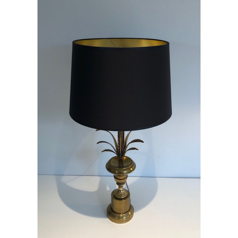 Lampe Palmier en Laiton, Style Néoclassique, dans le Goût de Maison Charles, vers 1970