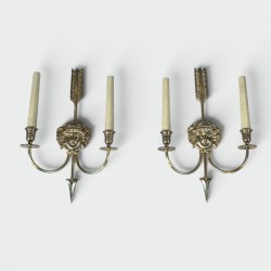 Appliques à Deux Bras de Lumière en Bronze | Maison Barrois
