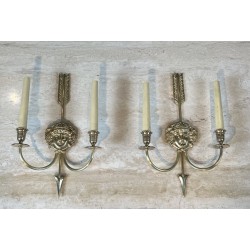 Appliques à Deux Bras de Lumière en Bronze | Maison Barrois