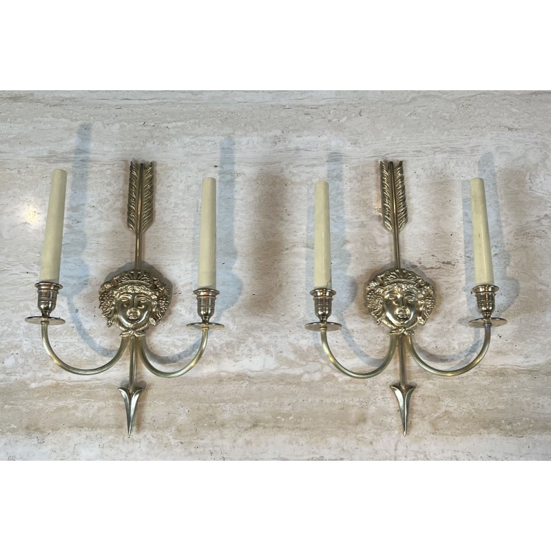 Appliques à Deux Bras de Lumière en Bronze | Maison Barrois