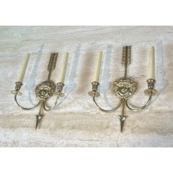 Appliques à Deux Bras de Lumière en Bronze | Maison Barrois