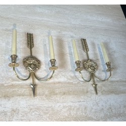 Appliques à Deux Bras de Lumière en Bronze | Maison Barrois