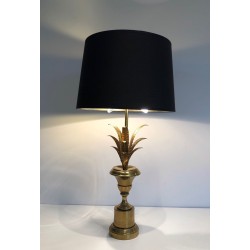 Lampe Palmier en Laiton, Style Néoclassique, dans le Goût de Maison Charles, vers 1970