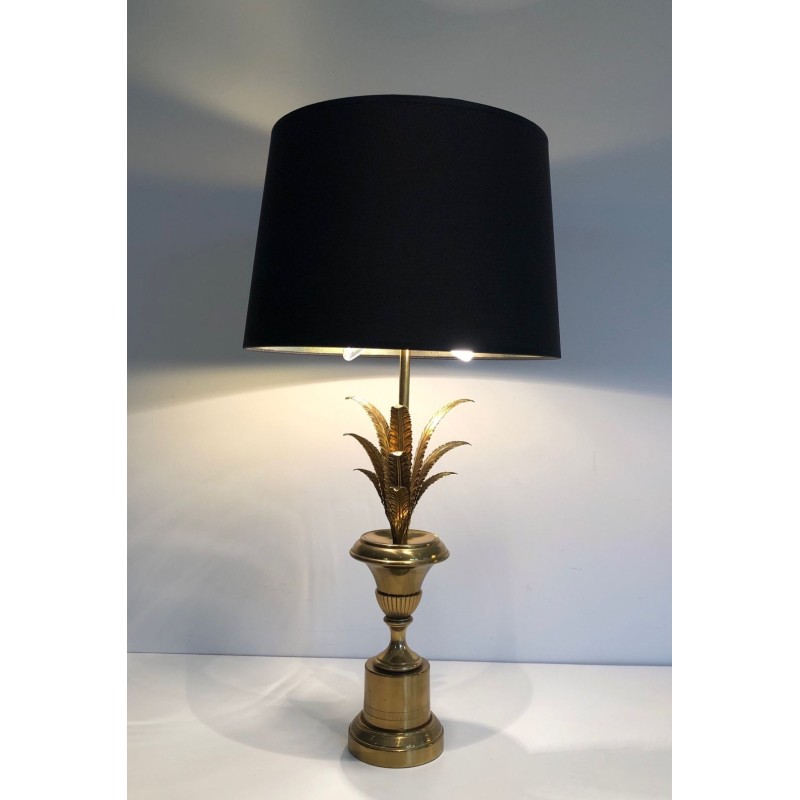Lampe Palmier en Laiton, Style Néoclassique, dans le Goût de Maison Charles, vers 1970