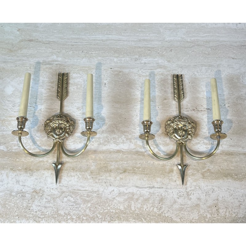 Appliques à Deux Bras de Lumière en Bronze | Maison Barrois