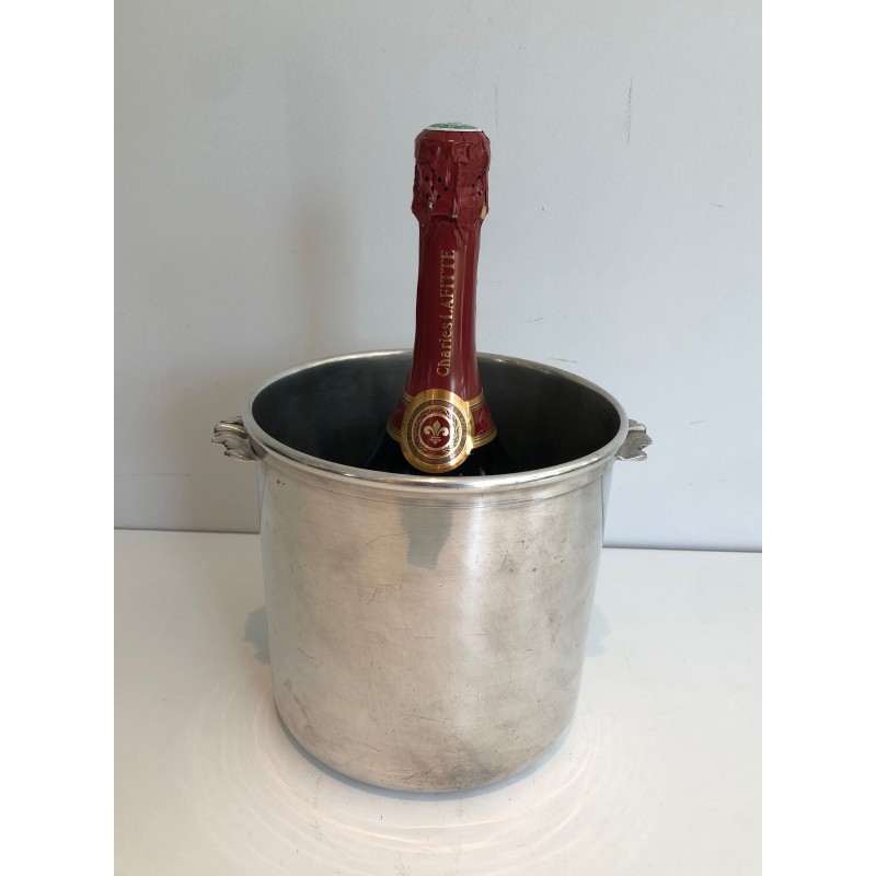 Cylindrical Silvered Metal Champagne Bucket | Maison Barrois