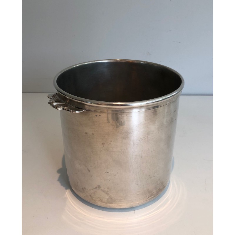 Cylindrical Silvered Metal Champagne Bucket | Maison Barrois