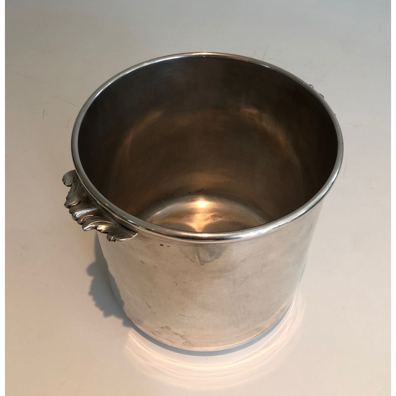 Cylindrical Silvered Metal Champagne Bucket | Maison Barrois