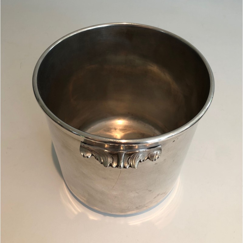 Cylindrical Silvered Metal Champagne Bucket | Maison Barrois
